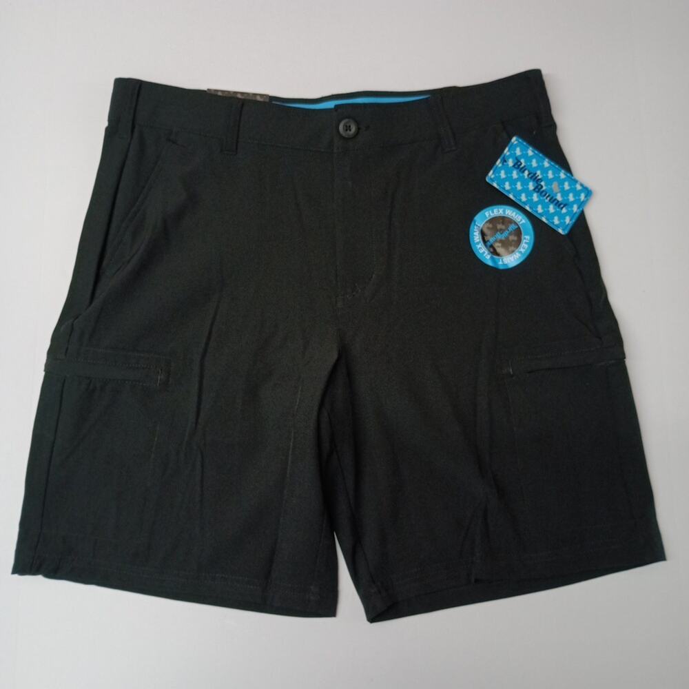 Birdie Bound Cargo Shorts Mens 34x9 Black Stretch Flex Waist